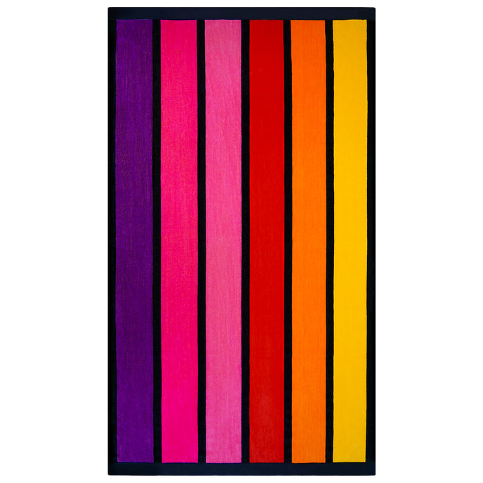 le comptoir de la plage Serviette de plage éponge velours Jacquard Happy Chic - Taille L 100x175cm