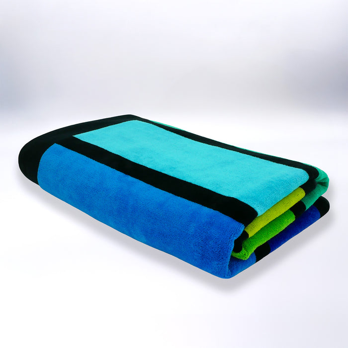 Le Comptoir De La Plage Serviette De Plage éponge Velours Jacquard Happy Men - Taille L 100x175cm