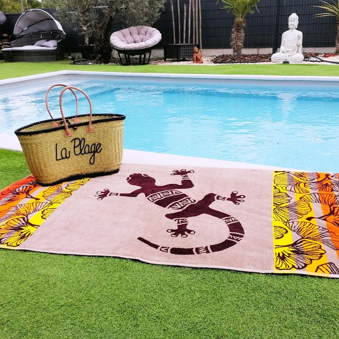 Le Comptoir De La Plage Serviette De Plage éponge Velours Jacquard Homok - Taille L