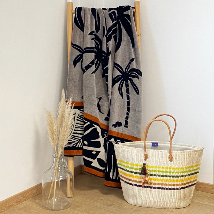 Le Comptoir De La Plage Serviette De Plage éponge Velours Jacquard Inagua - Taille XL