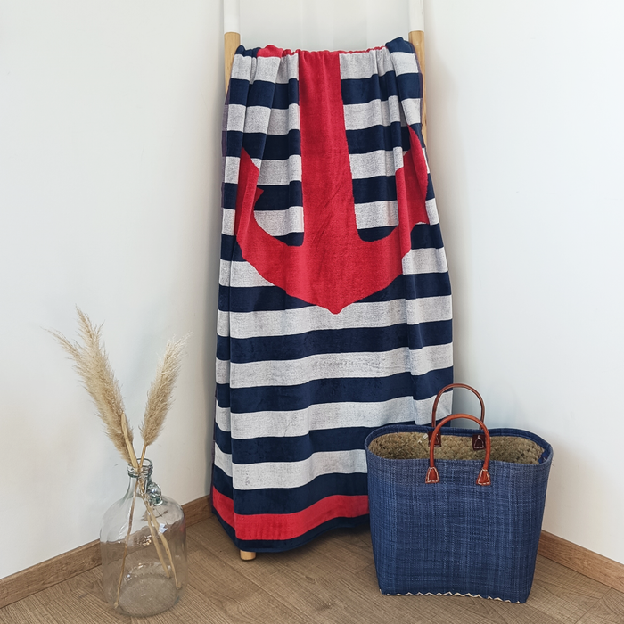 Le Comptoir De La Plage Serviette De Plage éponge Velours Jacquard Kirby - Taille L