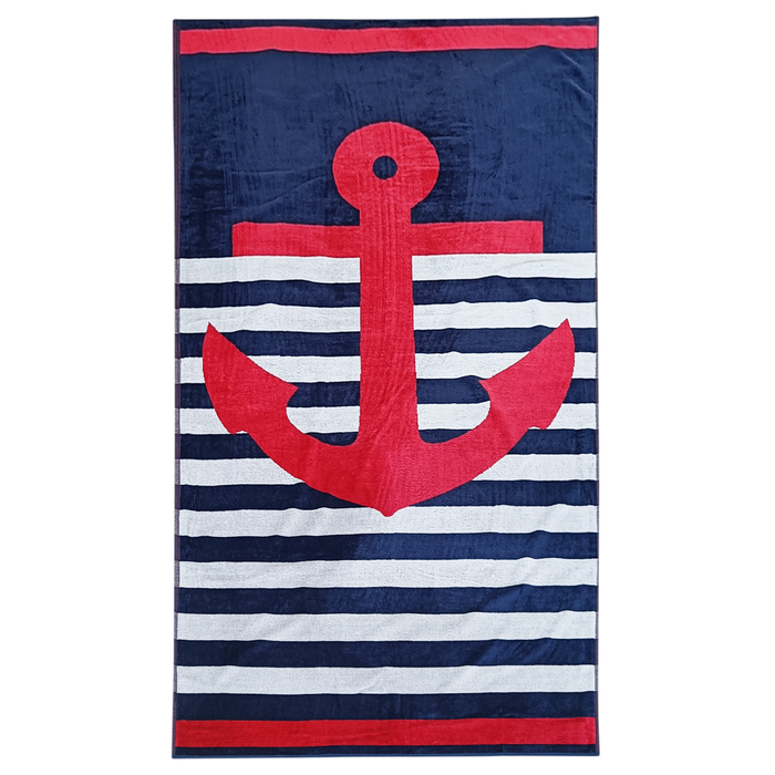 le comptoir de la plage Serviette de plage éponge velours Jacquard Kirby - Taille L