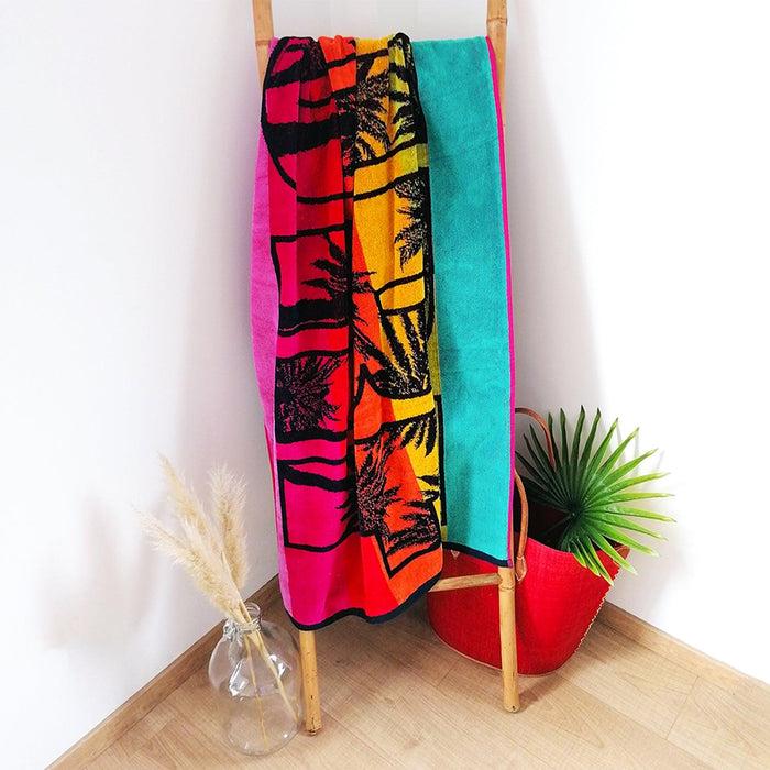 Le Comptoir De La Plage Serviette De Plage éponge Velours Jacquard Kymata - Taille L