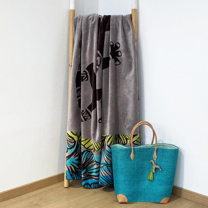 Le Comptoir De La Plage Serviette De Plage éponge Velours Jacquard Lazare - Taille XL