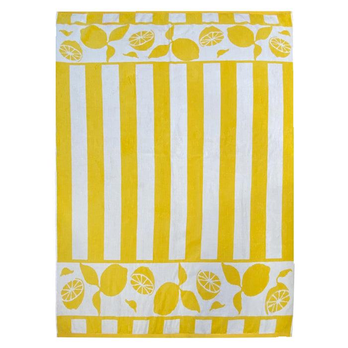 le comptoir de la plage Serviette de plage éponge Velours Jacquard Limona - Taille XL