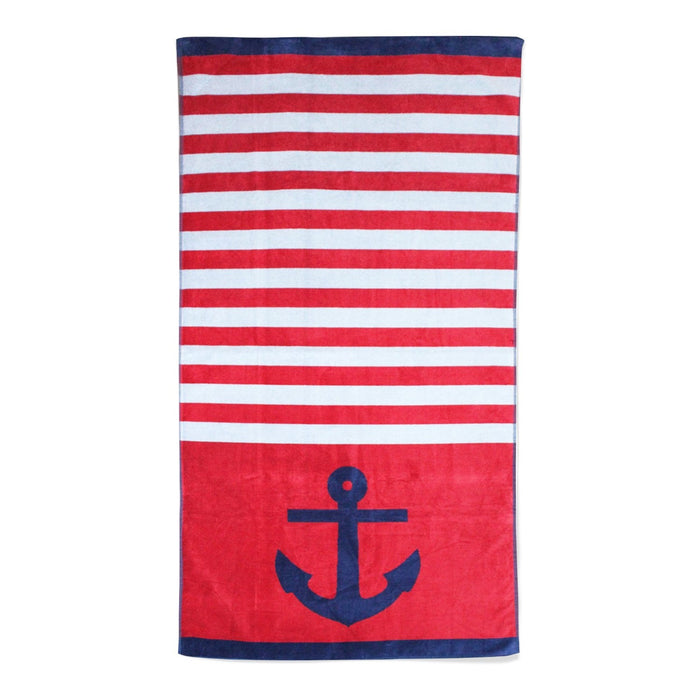 le comptoir de la plage Serviette de plage éponge Velours Jacquard Lunan Taille L