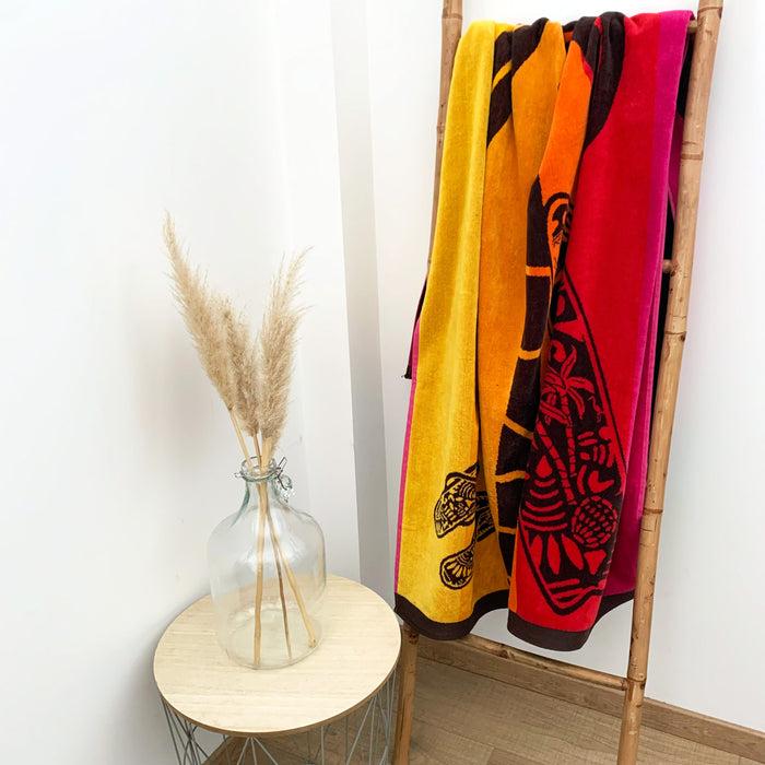 Le Comptoir De La Plage Serviette De Plage éponge Velours Jacquard Malagueta - Taille L