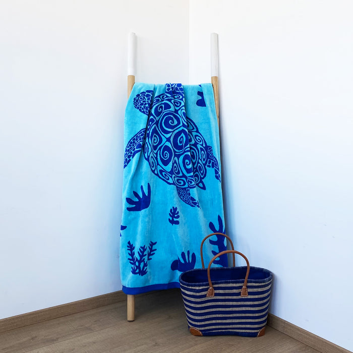 Le Comptoir De La Plage Serviette De Plage éponge Velours Jacquard Malari
