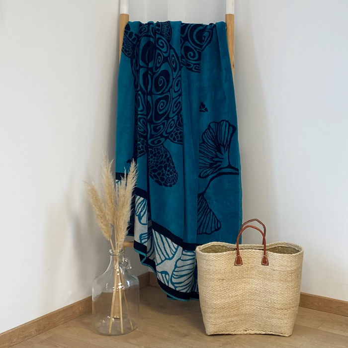 Le Comptoir De La Plage Serviette De Plage éponge Velours Jacquard Mallorca - Taille XL