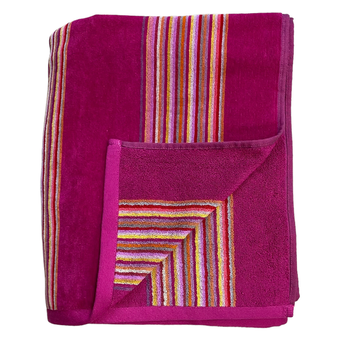 Le Comptoir De La Plage Serviette De Plage éponge Velours Jacquard Milonga Fuchsia - Taille XL
