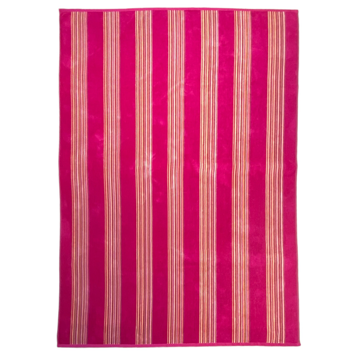 le comptoir de la plage Serviette de plage éponge Velours Jacquard Milonga Fuchsia - Taille XL