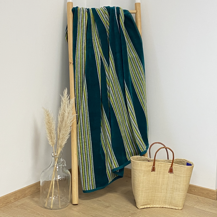 Le Comptoir De La Plage Serviette De Plage éponge Velours Jacquard Milonga Lake - Taille XL