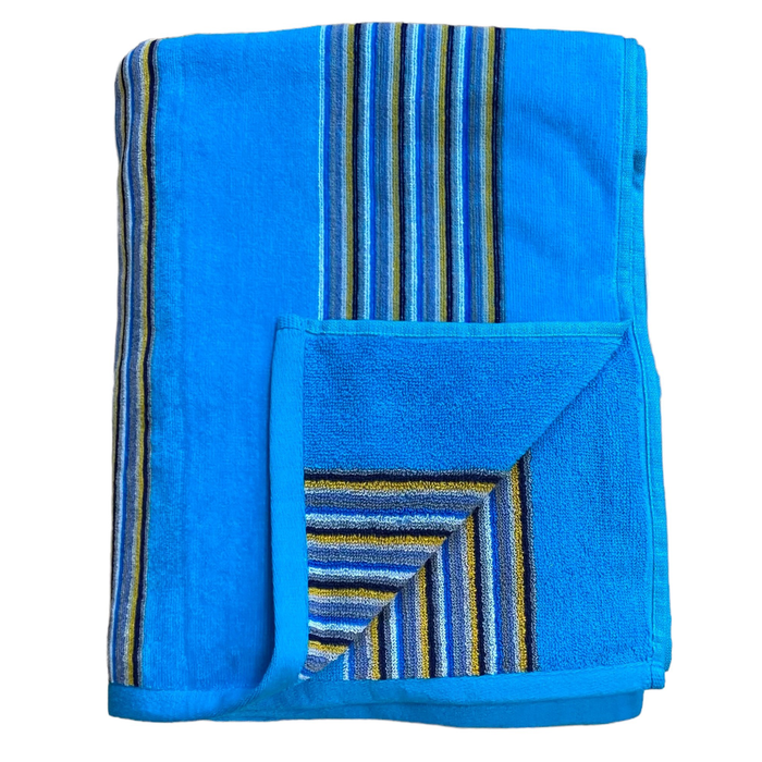 Le Comptoir De La Plage Serviette De Plage éponge Velours Jacquard Milonga Turquoise - Taille XL