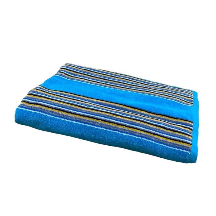 Le Comptoir De La Plage Serviette De Plage éponge Velours Jacquard Milonga Turquoise - Taille XL