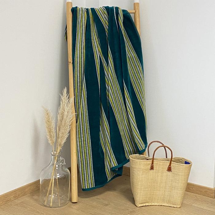 Le Comptoir De La Plage Serviette De Plage éponge Velours Jacquard Milonga Lake - Taille L 90x170cm