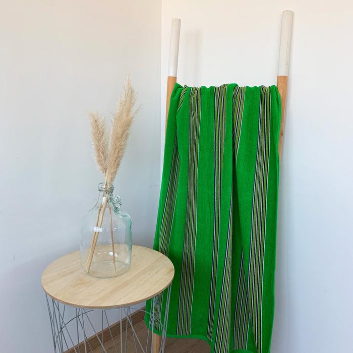 Le Comptoir De La Plage Serviette De Plage éponge Velours Jacquard Milonga Vert - Taille L