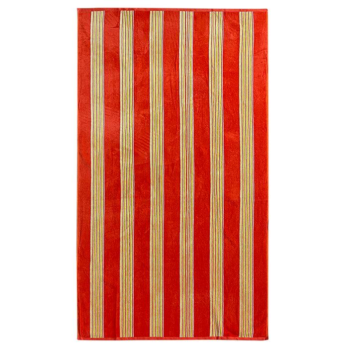 le comptoir de la plage Serviette de plage éponge Velours Jacquard Milonga Orange - Taille L