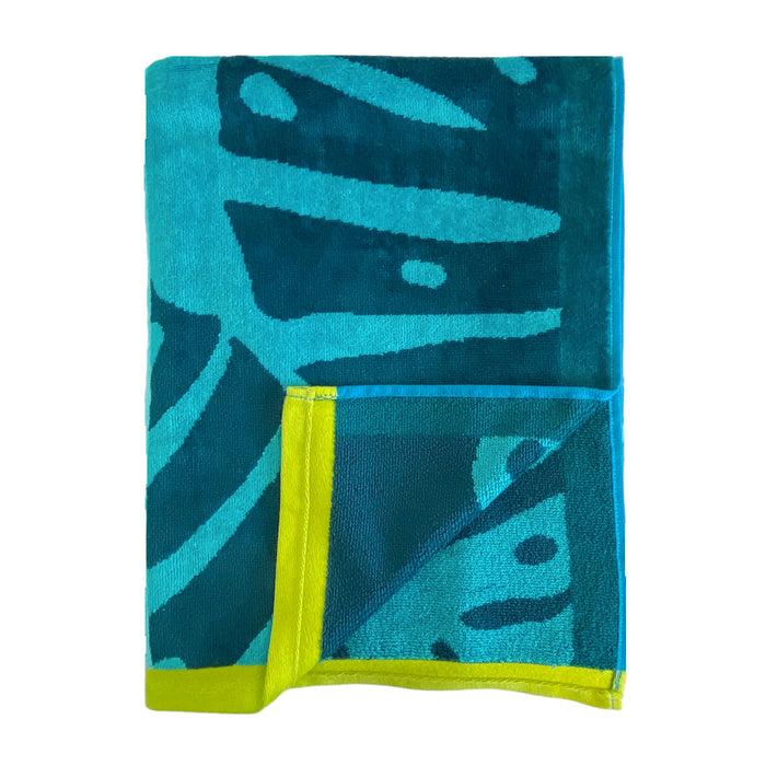 Le Comptoir De La Plage Serviette De Plage éponge Velours Jacquard Monstera - Taille L 90x170cm