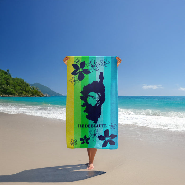 Le Comptoir De La Plage Serviette De Plage éponge Velours Jacquard Multicolore 90x170 400g/m² - Ibisco