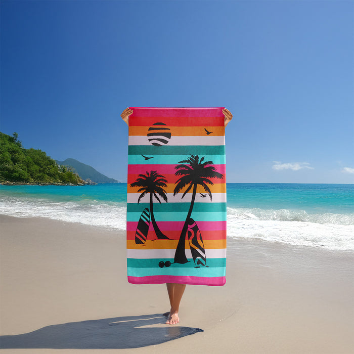 Le Comptoir De La Plage Serviette De Plage éponge Velours Jacquard Multicolore 95x175 440g/m² - Maupiti