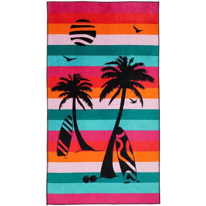 le comptoir de la plage Serviette de plage éponge velours Jacquard Multicolore 95x175 440g/m² - Maupiti