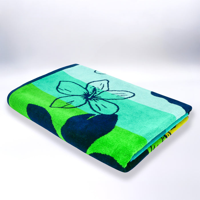 Le Comptoir De La Plage Serviette De Plage éponge Velours Jacquard Multicolore 90x170 400g/m² - Ibisco