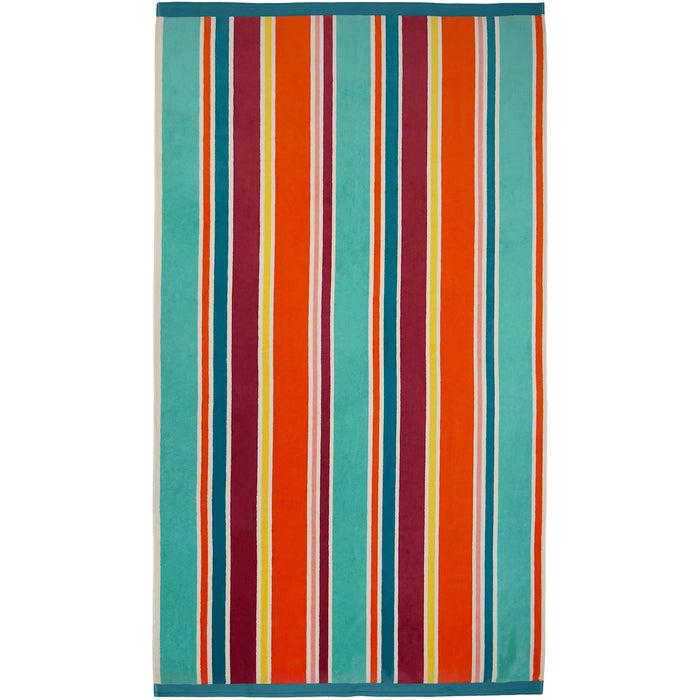 le comptoir de la plage Serviette de plage éponge velours Jacquard Multicolore 100x175 470g/m² - Capsud