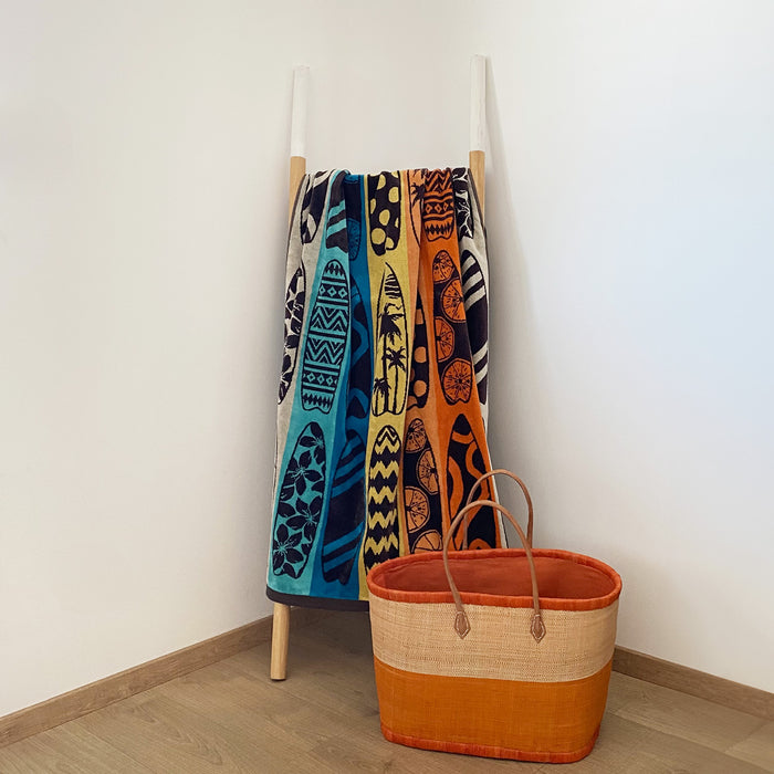 Le Comptoir De La Plage Serviette De Plage éponge Velours Jacquard Multicolore 90x170cm - Aragon