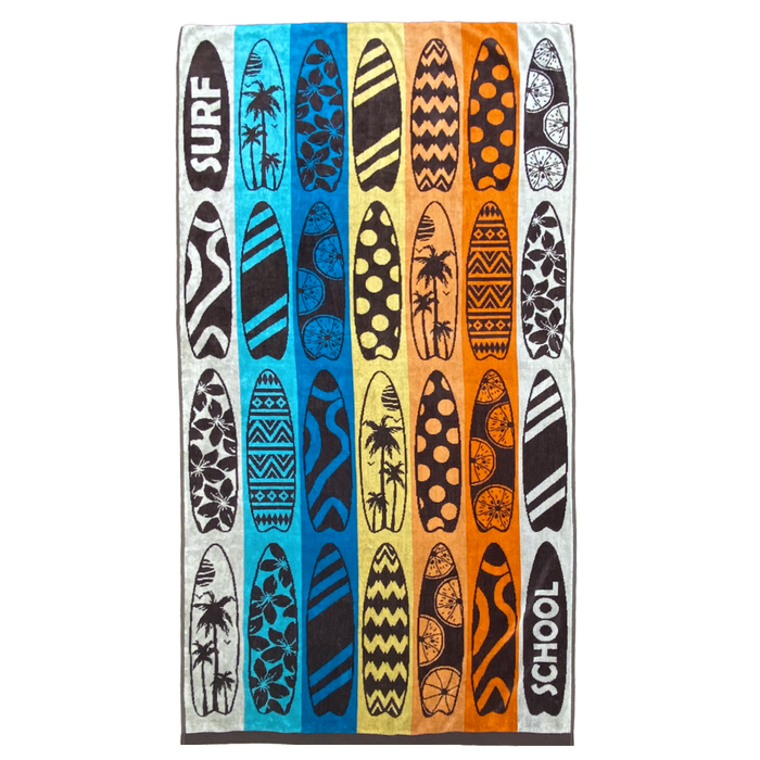 le comptoir de la plage Serviette de plage éponge velours Jacquard multicolore 90x170cm - Aragon