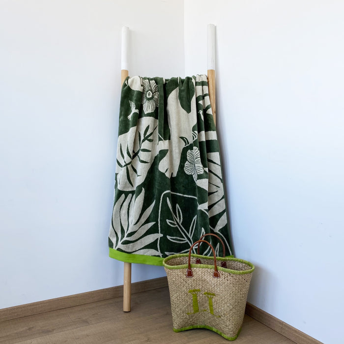 Le Comptoir De La Plage Serviette De Plage éponge Velours Jacquard Musia - Taille L