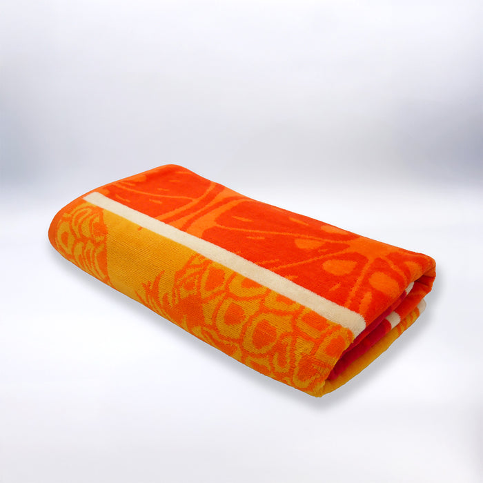 Le Comptoir De La Plage Serviette De Plage éponge Velours Jacquard Orange 90x170 400g/m² - Frutti