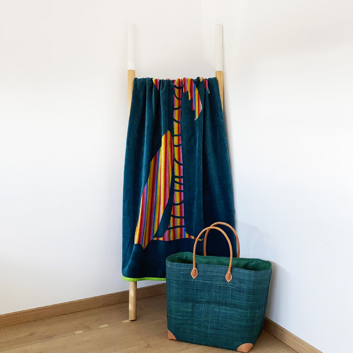 Le Comptoir De La Plage Serviette De Plage éponge Velours Jacquard Palmtak Taille L 90x160cm