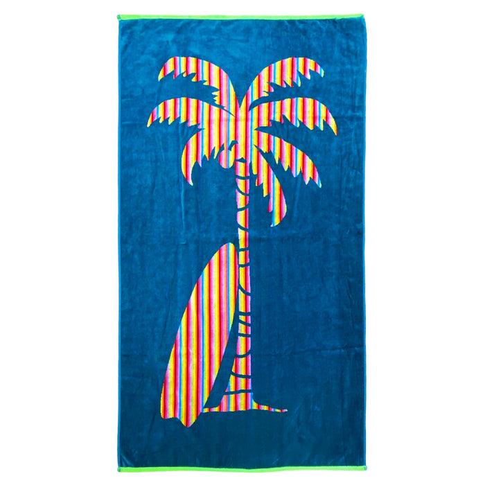 le comptoir de la plage Serviette de plage éponge Velours Jacquard Palmtak Taille L 90x160cm