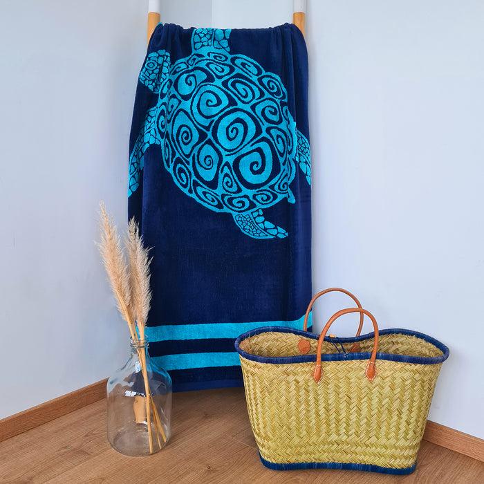 Le Comptoir De La Plage Serviette De Plage éponge Velours Jacquard Pavlos - Taille L