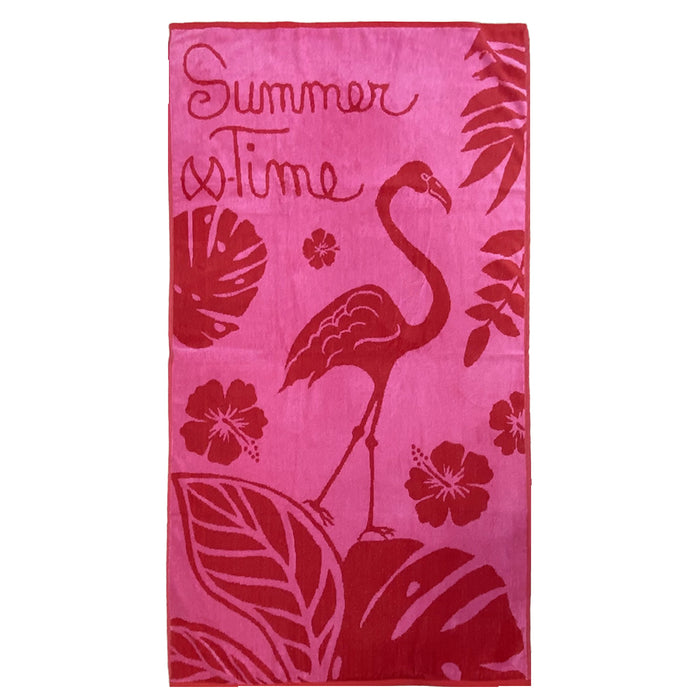 le comptoir de la plage Serviette de plage éponge velours Jacquard Pizzaro 90x160 400g/m²