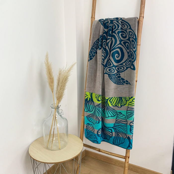 Le Comptoir De La Plage Serviette De Plage éponge Velours Jacquard Playamar - Taille L