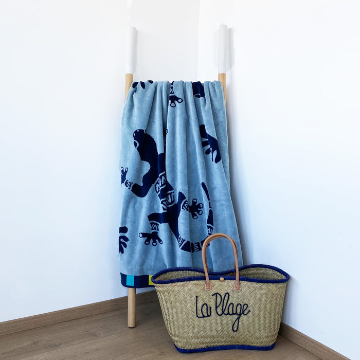 Le Comptoir De La Plage Serviette De Plage éponge Velours Jacquard Pogona - Taille L