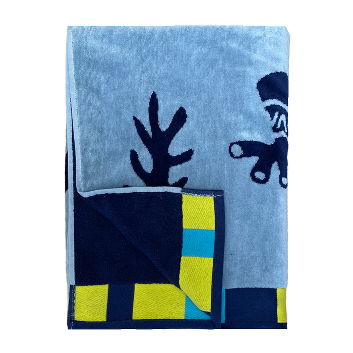 Le Comptoir De La Plage Serviette De Plage éponge Velours Jacquard Pogona - Taille L