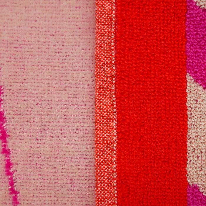 Le Comptoir De La Plage Serviette De Plage éponge Velours Jacquard Rose 100x175 470g/m² - Chincha