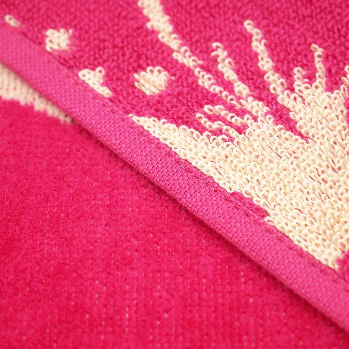 Le Comptoir De La Plage Serviette De Plage éponge Velours Jacquard Rose 90x170 400g/m² - Flora