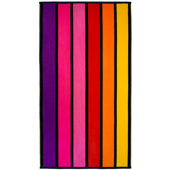 le comptoir de la plage Serviette de plage éponge velours Jacquard Rose 90x170 400g/m² - Glamchic