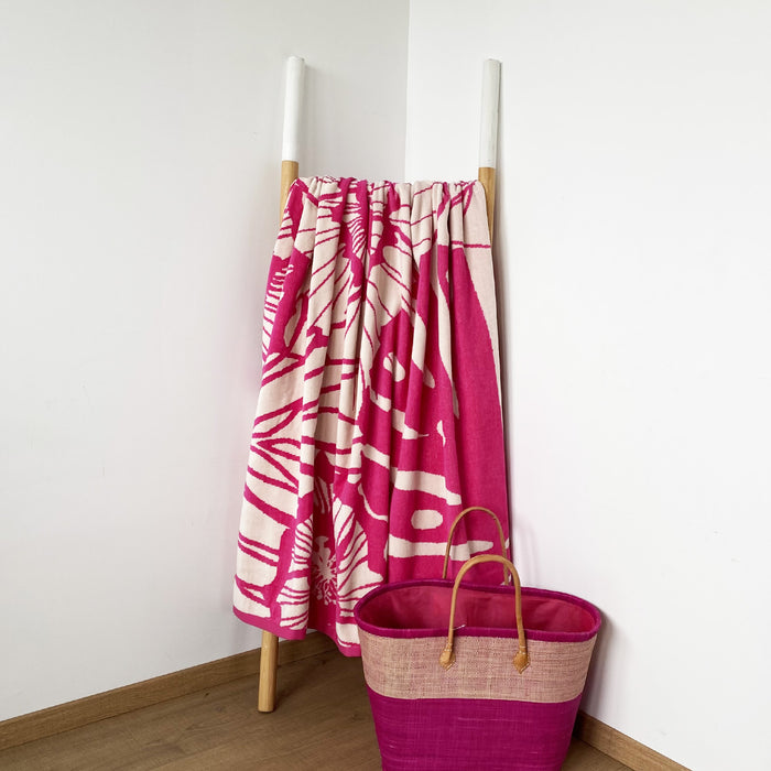 Le Comptoir De La Plage Serviette De Plage éponge Velours Jacquard Roza - Taille XL