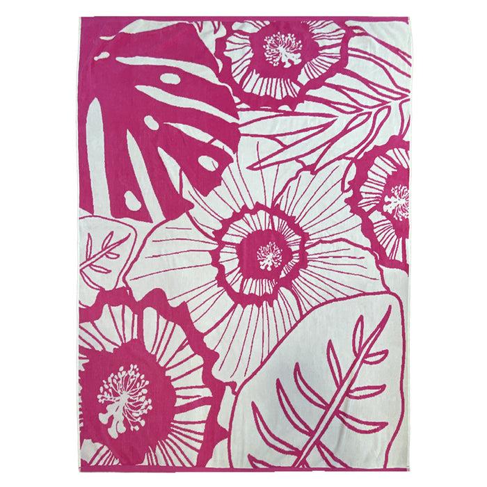 le comptoir de la plage Serviette de plage éponge Velours Jacquard Roza - Taille XL