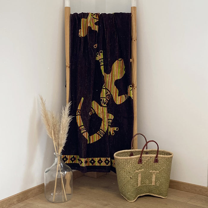 Le Comptoir De La Plage Serviette De Plage éponge Velours Jacquard Salango Taille L 90x160cm