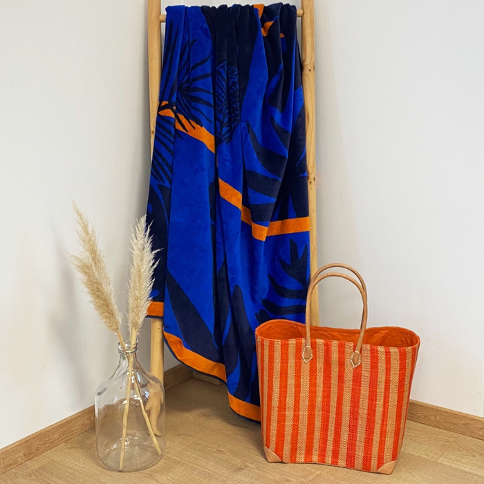 Le Comptoir De La Plage Serviette De Plage éponge Velours Jacquard Sunday - Taille XL