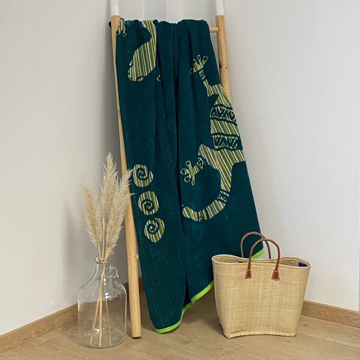 Le Comptoir De La Plage Serviette De Plage éponge Velours Jacquard Tusculum - Taille XL