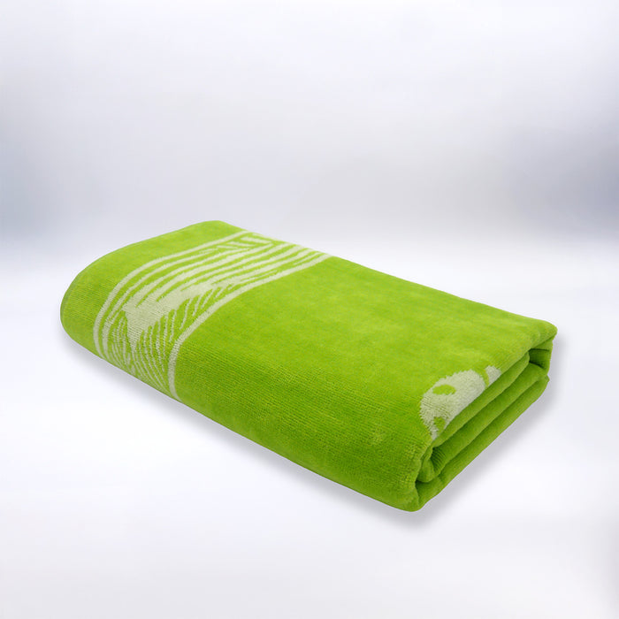 Le Comptoir De La Plage Serviette De Plage éponge Velours Jacquard Vert 90x170cm - Cosmo