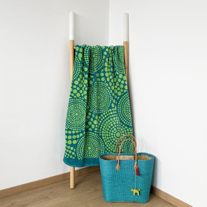 Le Comptoir De La Plage Serviette De Plage éponge Velours Jacquard Waktu - Taille L 90x170cm