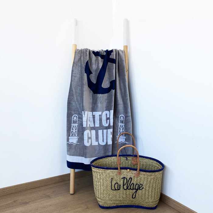 Le Comptoir De La Plage Serviette De Plage éponge Velours Jacquard YACHT CLUB - Taille L