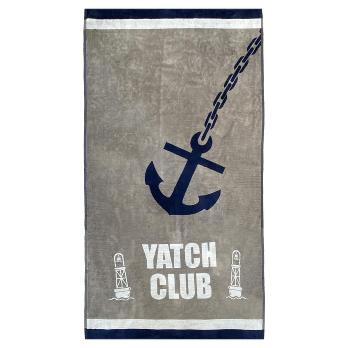 le comptoir de la plage Serviette de plage éponge velours Jacquard YACHT CLUB - Taille L